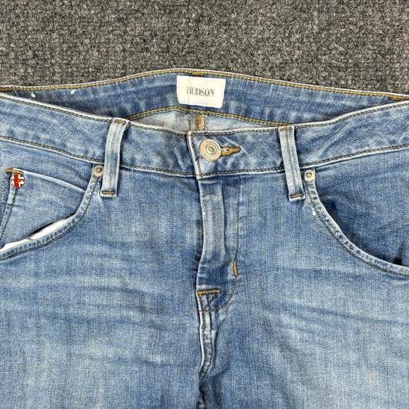 Hudson Jeans Womens Size 26 Blue Denim Bacara Crop Straight Cuffed Stretch - Picture 2 of 11